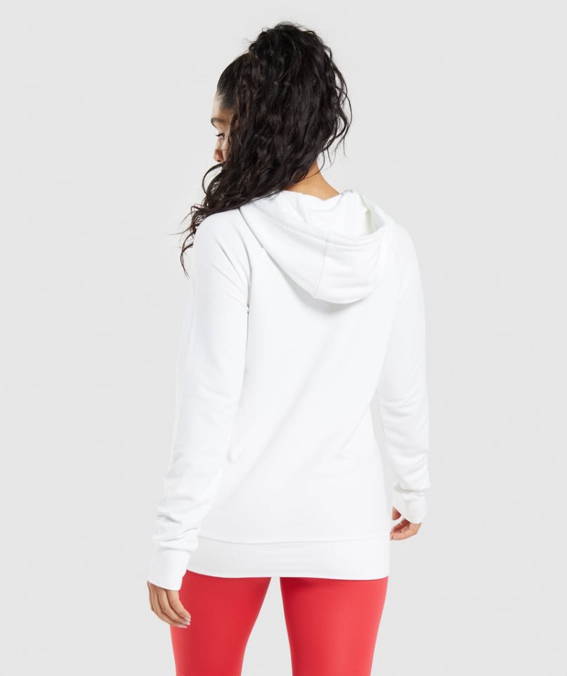 Women's Gymshark Training Hoodie White | CA 6D1835